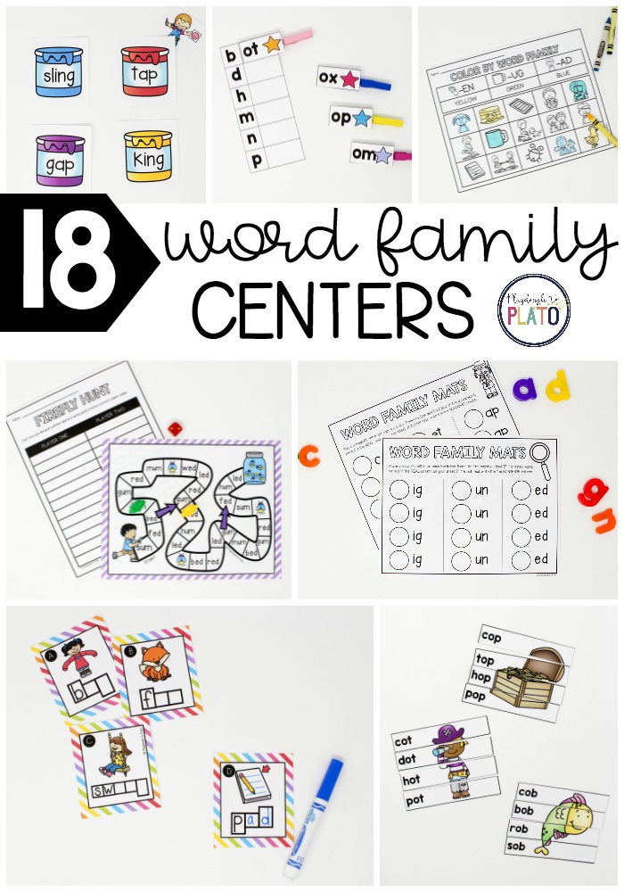 Word Family Centers – Playdough To...