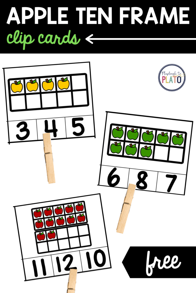Apple Ten Frame Clip Cards