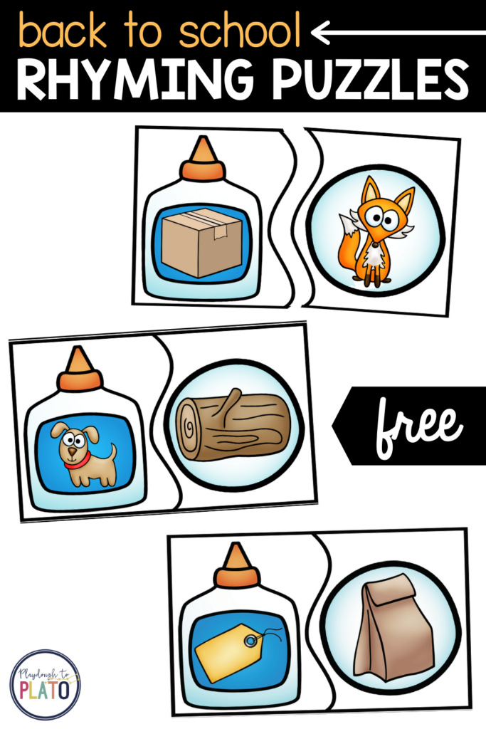 Back to School Rhyming Puzzles