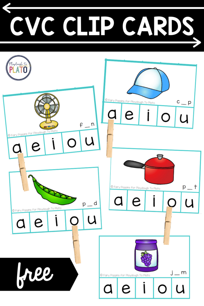 CVC Clip Cards – Playdough To...