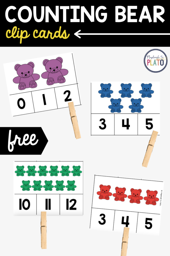 Counting Bear Clip Cards