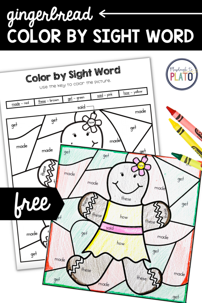 Gingerbread Color by Sight Word