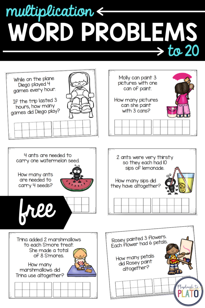 Multiplication Word Problems to 20