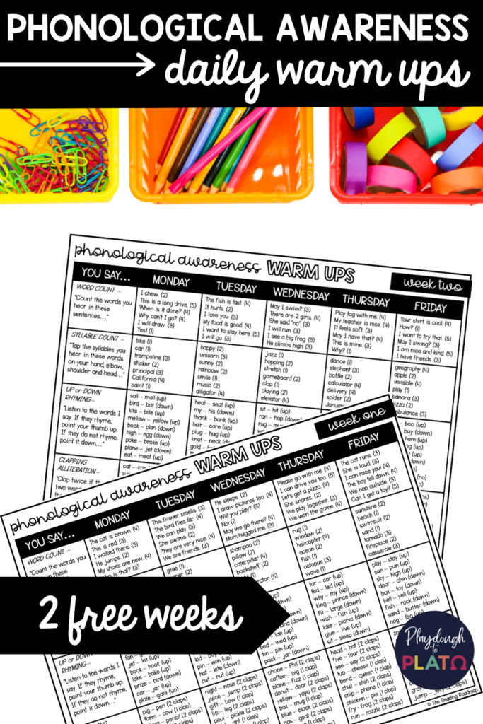 No Prep Phonological Awareness Activities Your...