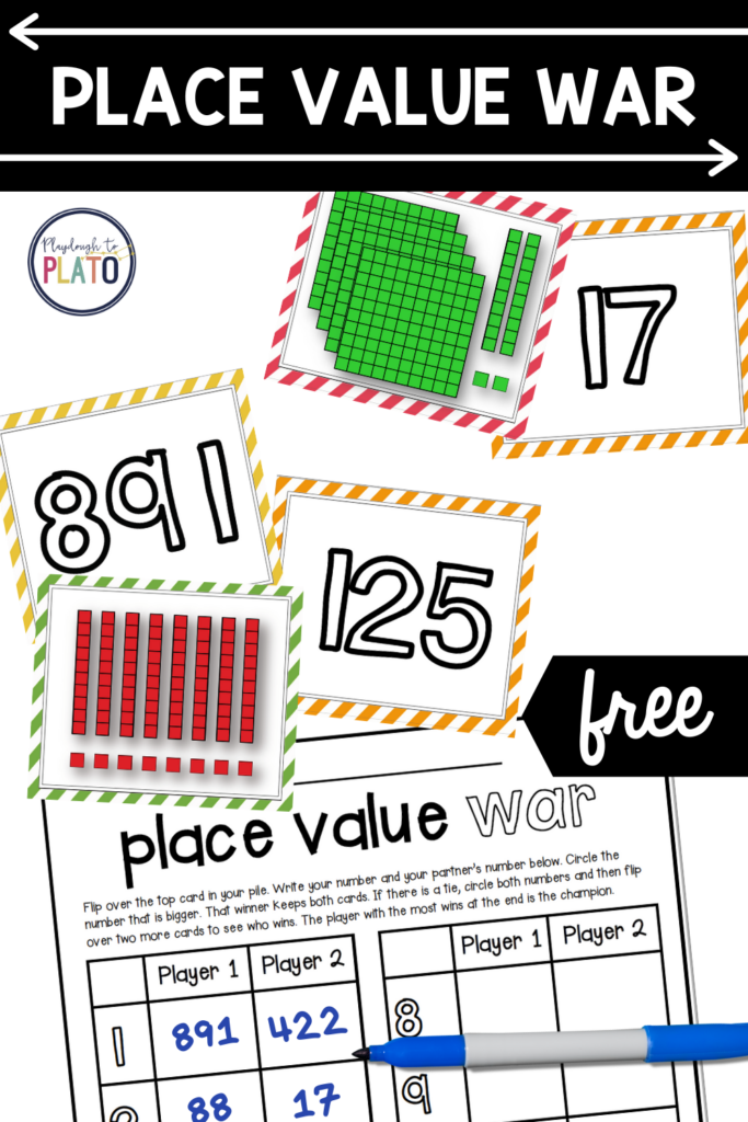 Place Value War – Playdough To...
