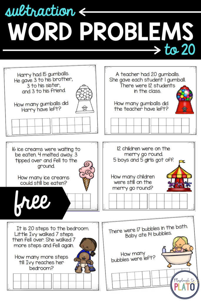 Subtraction Word Problems to 20