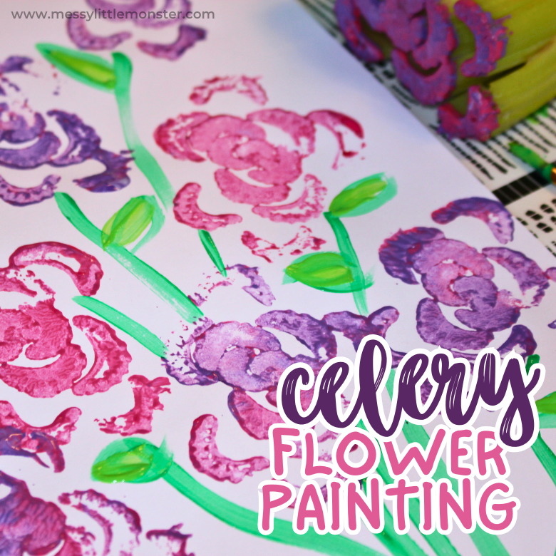 Celery Rose Stamp Flower Painting