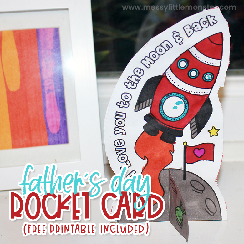 Printable Fathers Day Rocket Card to...