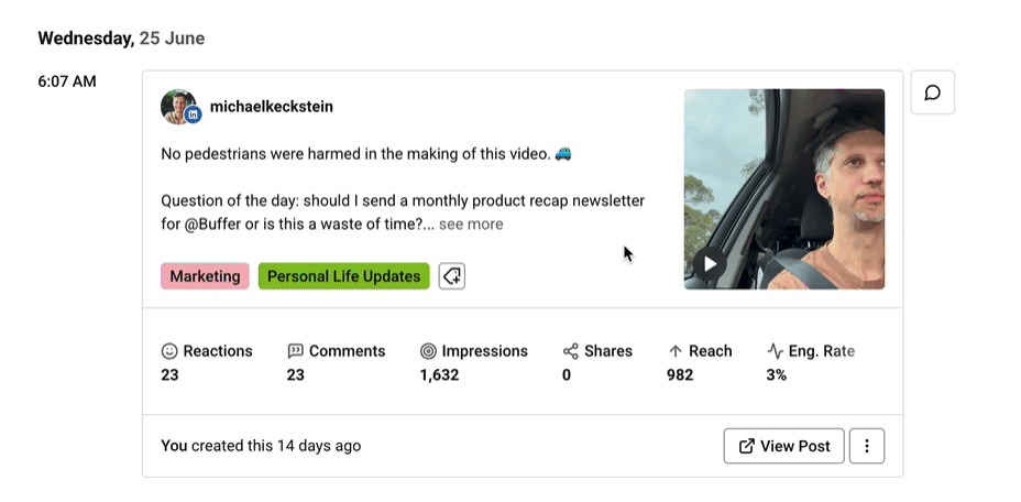 New in Buffer: LinkedIn Profile Analytics