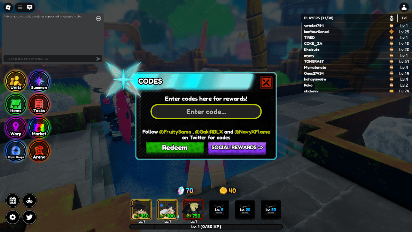 List of All Star Tower Defense...
